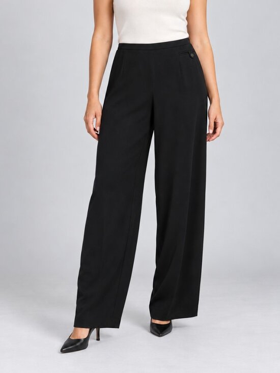 Giorgio Armani Pants - Giorgio Armani Black Wide Leg Trousers